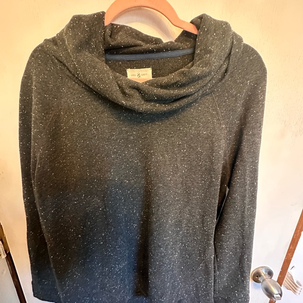 Lou & Grey Charcoal Cowl Neck Sweater